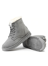 Winterstiefel Wildleder Knöchel Schneestiefel Damen Warm Pelz